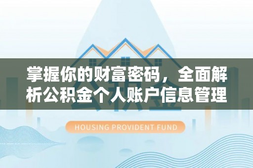 富平掌握你的财富密码，全面解析公积金个人账户信息管理与优化