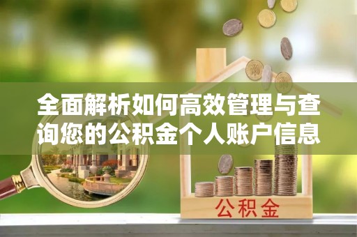 富平全面解析如何高效管理与查询您的公积金个人账户信息
